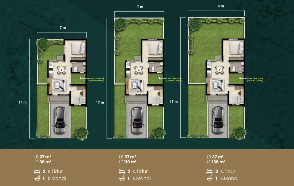Floor plan for Type Estola 7x14